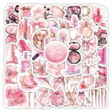 60 peças Adesivos de Maquiagem Rosados e Femininos, Design Não Repetido, Podem ser Aplicados DIY em Cadernos, Laptops, Bagagens, Diários, Artigos para Beber e Outros Projetos de Decoração e DIY