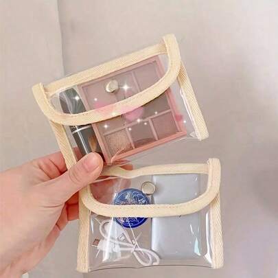 2pcs Transparent Clutch Flap S - Stylish Lightweight Versatile Carry-All Pouches For S Keys And Small Essentials - Perfect For Daily Use Travel Or As A Gift Makeup Bag Lanyard Card Holder Plastic Wallets Clear Wallet For Women Wallet Mini Wallet Purse Wallet Coin Wallet