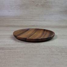 1pc Circular Wooden Tray, Rosewood Design, Fruit/Snack/Condiment Dish, Rustic Style