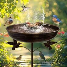 1 Outdoor Bird Bath, Vintage Metal Bird Bath -25cm Plate Bird Pole, Bird Feeding, Water Feeding, Bath Tub. Suitable For Garden Decorations, Outdoor Planters, Courtyards. - Multicolor - View 11