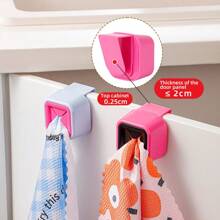 1/2/4pcs No Drill Hanging Towel Holders, Convenient Rag Storage Clips, Soft Material, Fits Cabinets, Wardrobes, Bathrooms, For Hanging Towels, Washcloths, Rags And Gloves, Practical Kitchen & Bathroom Accessory