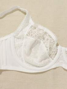 Damen Große Größen einfarbige BHs, ultraleichte Spitze sexy BHs mit Bügel, französisch elegante BHs mit voller Abdeckung und guter Stütze
