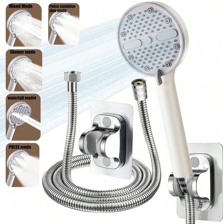 High Pressure Shower Sprayer Head, 5 Settings Adjustable Bathroom Shower Head
