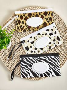 Set de 3 bolsas portátiles para toallitas húmedas, dispensadores de bolsas para toallitas húmedas para bebé con tapa abatible para llevar, de color aleatorio