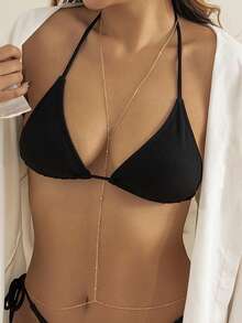 1pc Minimalist Body Chain, Suitable For Vacation Wear - Gold - View 2