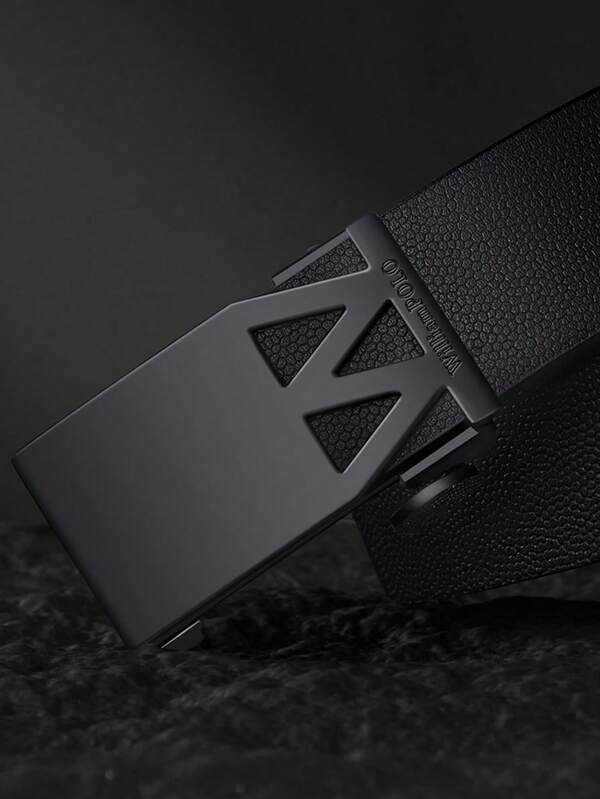 WilliamPOLO WilliamPOLO Men's Leather Automatic Buckle Belt, Business Casual Trouser Belt, Comes With Gift Box
