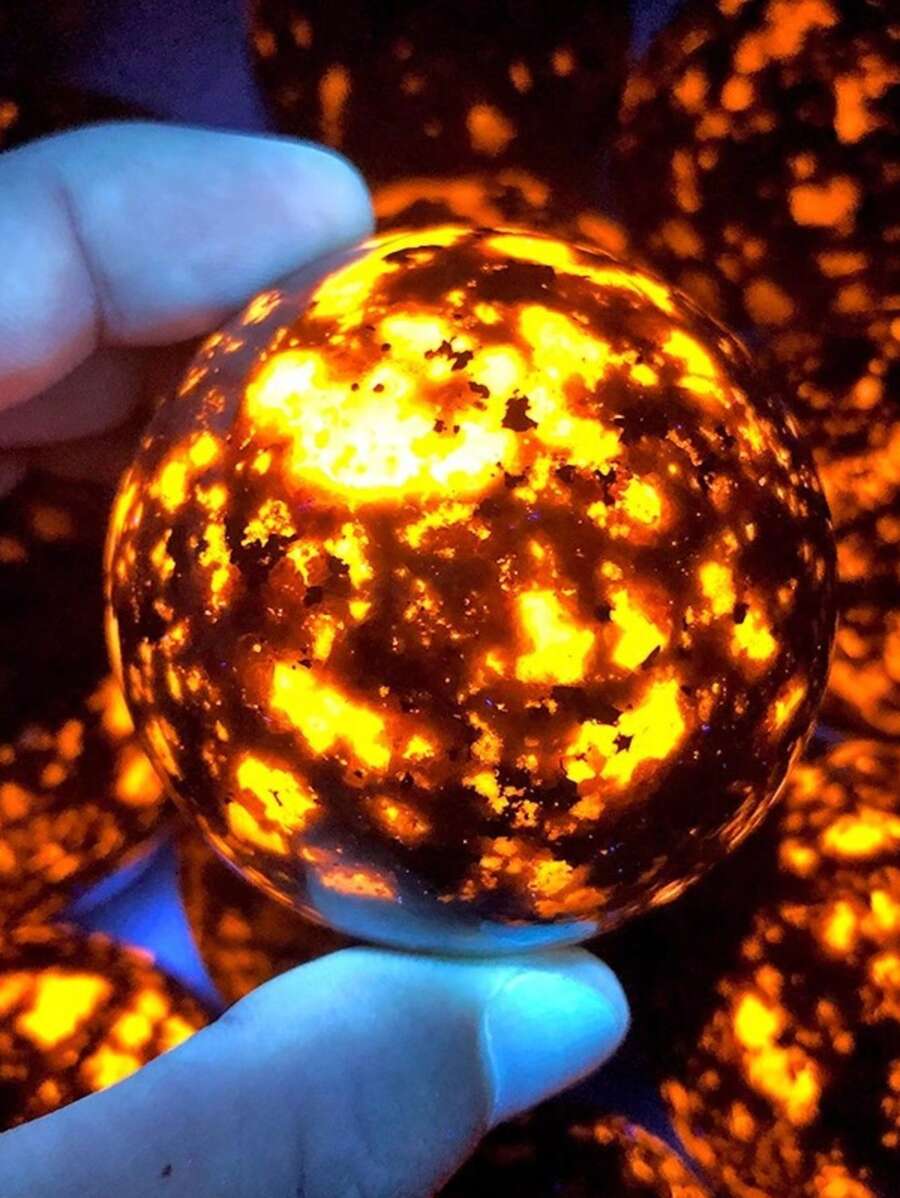 Random 1PC High Quality Yooperlite Ball Carving, Amazing Gift For Home Decoration.