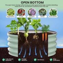 CuisinSmart 3*3*1FT Galvanized Raised Garden Beds Outdoor Set Of 2,Oval Raised Metal Planter Box With Open Base For Planting Vegetables Flowers Herb,Easy-Assembly,Green - Tròn 3*3*1FT-Xanh lá-2 chiếc - Xem 3
