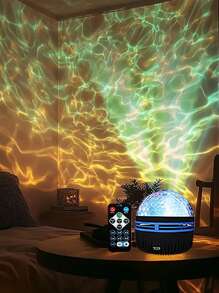 1pc LED Smart LED Portable ABS Material Water Ripple Lamp, Aurora Projection Lamp, 16 Kinds Of Lighting Effects, LED Color Changing Lamp, Galaxy Star Projector, Bedroom Light Projector, Starry Sky Projector, Star Whirl Color Lamp, Seven-Color Rotating Atmosphere Lamp, Magic Projector, Adult Room Decoration, Home Decoration, Home Theater, Ceiling, Gift, Camping, Wedding Decoration, Holiday Party, Let Your Home Be Breathtakingly Beautiful.