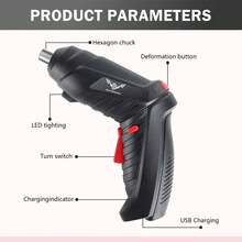 14/26/47pcs 3.6V Rechargeable Wireless Electric Screwdriver Set - Multifunctional Rotary Tool With LED Light, Versatile For Home Repair, Woodworking And DIY Projects