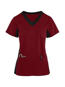 (Four-Piece Set) Scrubs Uniform Women's Running Matte Elastic Sports Nurse  Uniform Wash Clothes Work Clothes Breathable Scrub Shirt - Màu xanh nhạt - Xem 5
