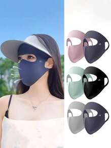 2pcs Summer Cooling Face Mask With Breathable Holes, Lightweight Stretchy Face Sun Protection Scarf For Men And Women, Outdoor Beach Sport UV Protection Sunscreen Face Cover, Washable