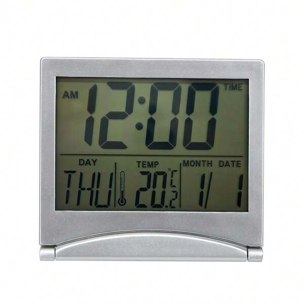 LCD Digital Alarm Clock Electronic Clocks Foldable Portable Time Date Temperature Timer Desk Clock Multifunction Home Decor Room Decor Digital Clock Bedroom Decor Dormitory Decor Back To School School Supplies