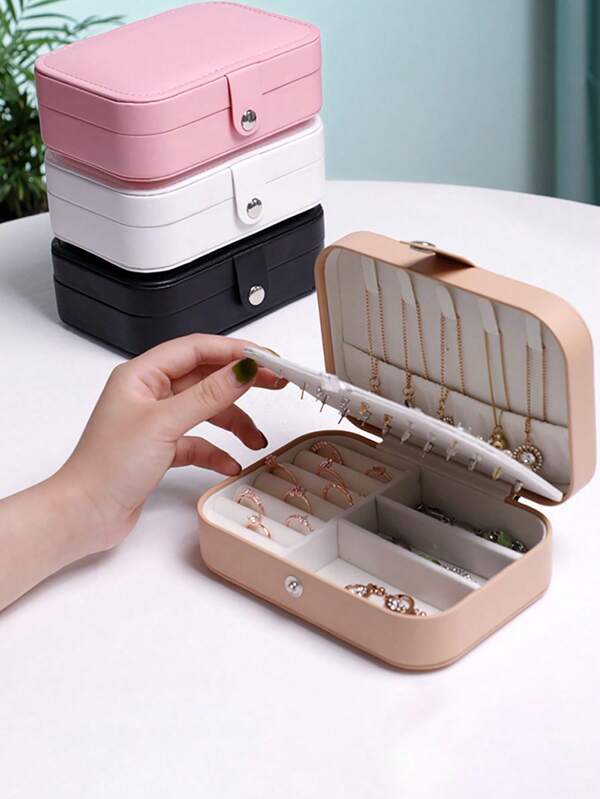 1pc Portable Small/Large-Sized Jewelry Storage Box, Travel Jewelry Storage Box, Exquisite Jewelry Storage Box For Necklaces, Rings, Earrings, And Other Accessories, Valentine's Day Gift, Home Decoration Box For Earrings, Necklaces, Rings, And Other Small Jewelry, Suitable For Valentine's Day, Mother's Day, And Anniversaries