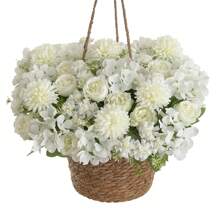 1/4 Peças Buquê de Peônia de Seda, Hortênsia e Crisântemo - Perfeito para Casamentos, Noivados e Decoração Doméstica | Acento de Mesa de Primavera, Decoração de Outono