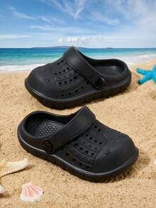 1 Pair Comfortable, Fashionable And Casual Lightweight Breathable Cute Baby Toddler Beach Sandals, Suitable For Summer - Black - View 4