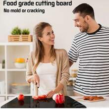 Cutting Board, Cutting Board, Kitchen Home Restaurant Non-Slip Acrylic Black Transparent Cutting Board, Countertop Protector Cutting Board, Fruit Cutting Board, Kitchen Utensils, Apartment Essentials