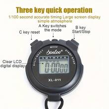 1pc Multi-Function Digital Display Timer, ≤36V, ABS Material, With Referee Timer, Suitable For Sports, Fitness, Running, Track & Field Training, Birthday, Christmas Gift - Multicolor - View 4