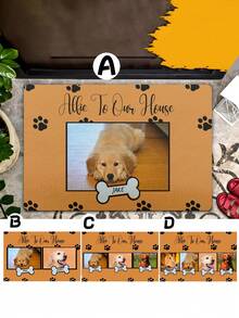 Personalized Dog Photo Floor Mats Custom Name Pet Welcome Mat Soft Non-Slip Quick-Drying Waterproof Washable Cute Bone Label Design Paw Print Rugs Suitable For Bathroom Entrance Bedroom Home Decoration Spring And Fall Decor Dog Lover Gift New Customizable Pet Memorial Indoor Rugs Fun And Stylish Mats For Mom And Dad Unique Pet Decoration Housewarming Puppy Arrival Back To School - Multicolor - View 4