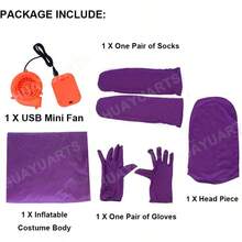 Inflatable Masquerade Costume Full Body Suit Air Blow Up Costumes Jumpsuit Suit - Purple - View 4