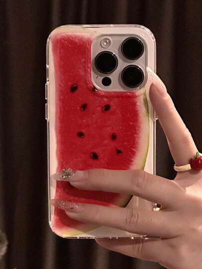 Korean Style Watermelon Phone Case Cute Korean Funny Compatible With IPhone16 15 14 13 12 11 Pro Max Plus Y2K Kawaii Back Cover