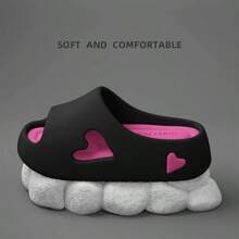 Summer  Women's Sandals Platform Plat With Anti Slip Indoor Outdoor Shoes Hollow Cute Heart Comfortable Slippers