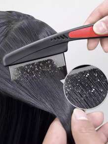 1pc Deep Cleaning Hairbrush For Scalp, Compact Teeth Dandruff Remover, Long Handle Grooming Brush