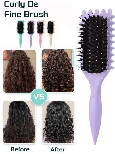 Hair brushes Brosse définissant les boucles - Poils en nylon doux pour un coiffage de boucles facile, sans traction. Outil capillaire prêt pour l'été pour les femmes et les hommes aux cheveux bouclés