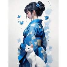 1pc/3PCS Wall Arts Posters Girl Kimono Samurai Knife Poster Cute Anime And Manga Girl Samurai Canvas Painting Printed Wall Art Pictures Suitable For Children's Room Home Decoration, Frameless/Framed ,Wall Art With Frame