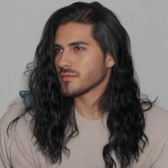 Men's Wig Black Long Curly Hair 25 Years Of Fashion Popular Wig Black Synthetic Wig Rock Wig Daily Versatile