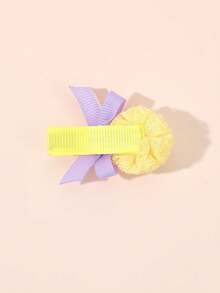 10pcs Candy-Colored Bow Hair Clips For Girls, Paired Colorful Tulle Pom-Poms & Pearl Embellished Hairpins , Mini Hand-Tied Ribbon Hair Accessories, Whimsical Cute Toddler Kids Clips For Birthday Party Spring Summer Daily Wear - Multicolor - View 3