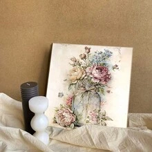 1 szt./3 szt. Retro kwiatowy dekoracyjny drewniany znak wiszący obraz, kreatywna i prosta dekoracja domu, dekoracja salonu, sypialni, jadalni, kawiarni, dekoracja pulpitu i ściany, artystyczny obraz na płótnie bez ramy, obraz na płótnie w ramie, drewniany obraz wiszący, wiszący obraz w formie zwoju, wielofunkcyjna dekoracja ścienna i pulpitu, idealny prezent dla rodziny i przyjaciół.