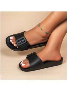 Novo Chinelo Feminino de Moda em Malha, Casual de Celebridade, Sola Macia e Confortável, para Uso Doméstico e Externo