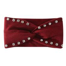 1 Stück/3 Stück zufälliges 3-Farben Stirnband mit breitem Strass-Besatz - sportlich, Yoga, schweißableitend, modisch-lässiges Stirnband, Mode-Haaraccessoires, klassische Haarbänder