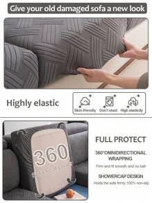 1 pièce Housse de canapé, universelle tout inclus, coussin de canapé universel antidérapant simple pour toutes les saisons, housse de coussin de canapé, chapeau élastique de canapé, convient à la protection des canapés en L et des canapés 1, 2, 3, 4 places dans le salon