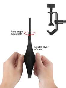 麦克风防喷罩双层防风罩，配有灵活的 360 度鹅颈夹稳定臂