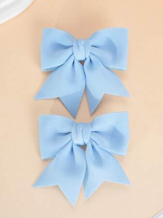 2 pièces Pinces à cheveux bleues avec nœud papillon pour filles, à la mode et mignonnes pour un usage quotidien
