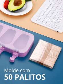 Fruit Popsicle Mold Silicone Form With 50 Sticks - View 1