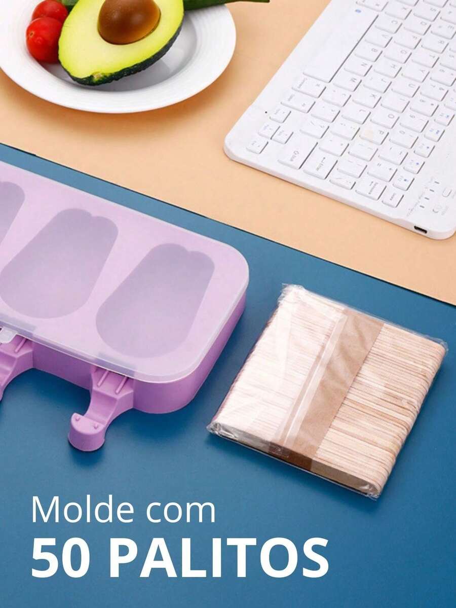 Fruit Popsicle Mold Silicone Form With 50 Sticks - View 1