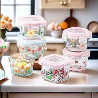 1pc Transparent Food Storage Container With Lid, Portable Lunch Box, Outdoor Fruit/Milk Powder/Coffee Cup, Airtight Seal Meal Prep Box