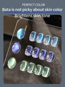 PERPECT COLOR Blauer Tränen Katzenauge Serie, 3 Farben 1 Stück/3g einzigartige blaue Farbe und magnetisches Pulver, verleiht einen träumerischen, romantischen Eindruck, verleiht der gesamten Nagelkunst einen einzigartigen Charme, Salon Zuhause Geschenk für Frauen