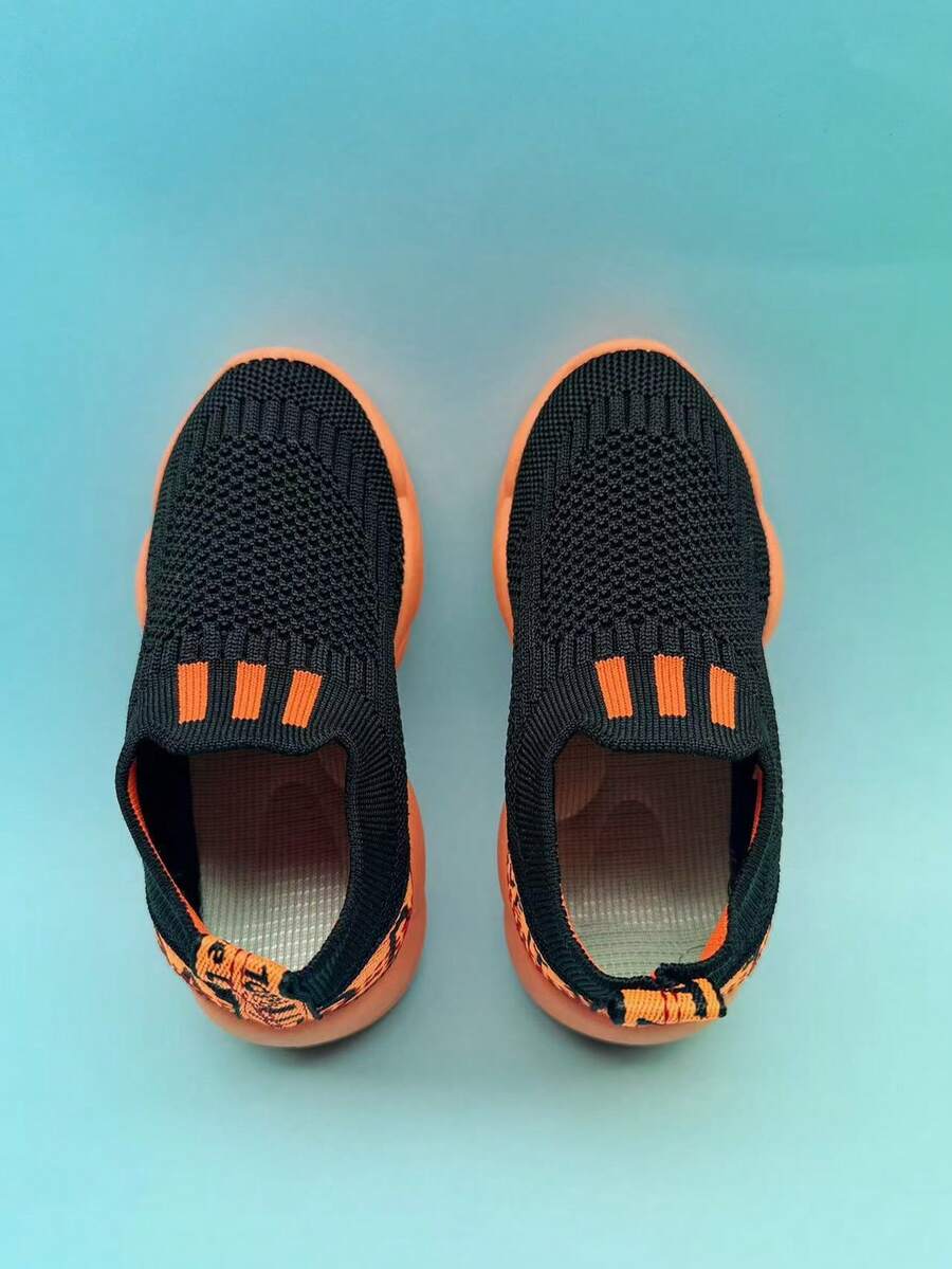 儿童透气网眼运动鞋，男童休闲跑步运动鞋，防滑鞋底，春秋季 - 橘色 - 查看 1