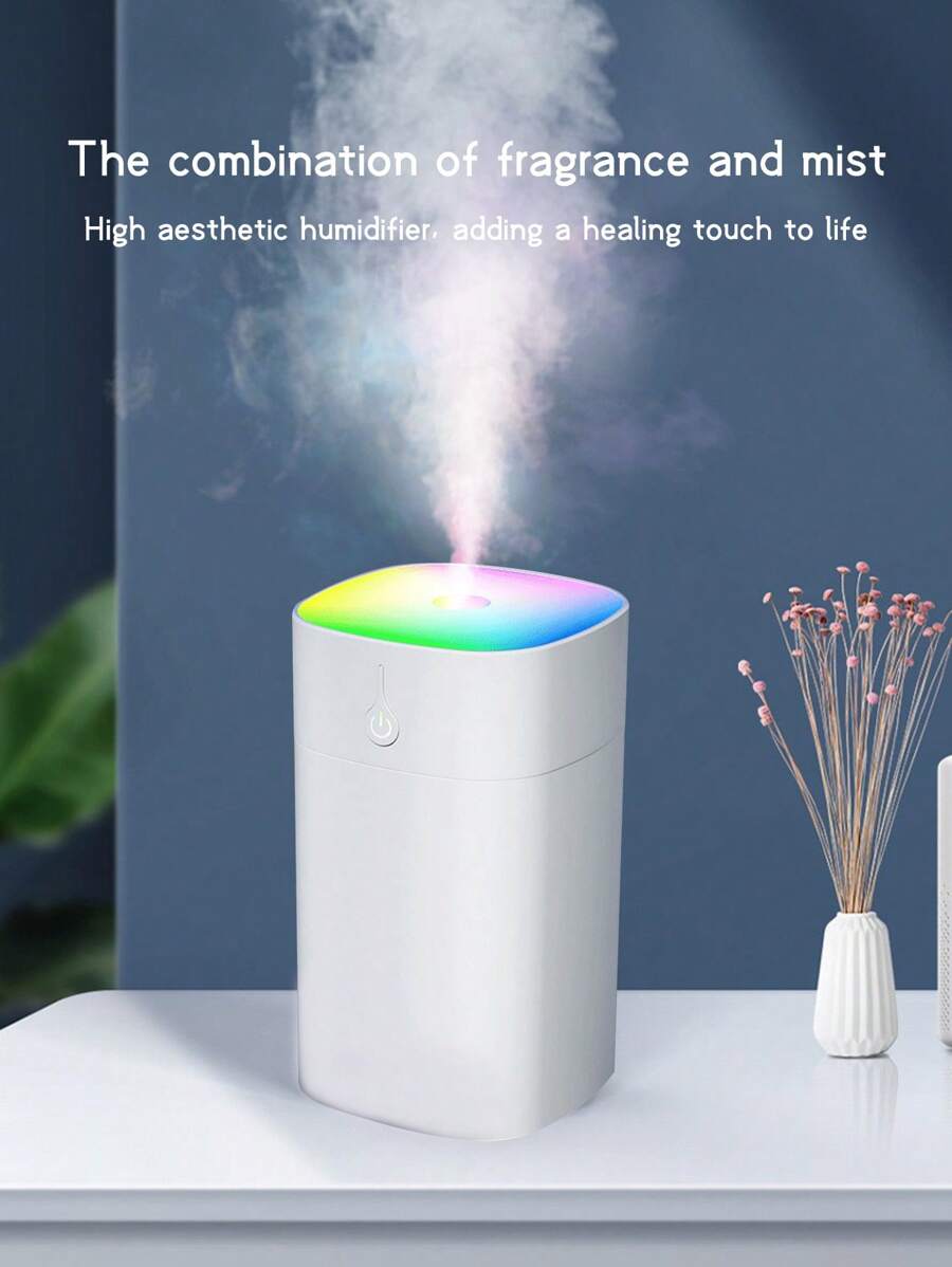 New Compact Colorful Mist Humidifier, USB Powered Quiet Operation, Integrated Aroma Diffuser, Suitable For Home Desktop And Car, Effectively Humidifies And Purifies Air, Compact And Portable Design