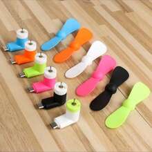 1PC Creative USB Mini Mobile Phone Fan, TYPE-C Android Apple Portable Small Fan, Three In One Mobile Phone Fan, Silent Fan, Small Gift, Cool In Summer, Suitable For Outdoor Use, Compatible With Android, Apple, And Power Bank Interfaces, Easy To Carry, Compact And Detachable Design Summer Cooling,Beach,Travel - Multicolor - View 7