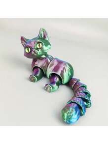 3D Printed Plush Cat Figurine, Realistic Movable Joint Decorative Cat Model, Great Gifts For Christmas, Halloween, Easter, Carnival Decoration