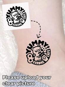 12-300pcs Customized Logo Temporary Tattoo Stickers, Personalized Tattoo Stickers, Suitable As Valentine's Day Gift, Applicable For Various Parties Like Birthday Celebrations, Weekend BBQs And Cocktail Parties, Easy DIY,Girly Era , Industrial - Multicolor - View 7