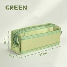 1pc Large Capacity Transparent Stationery Bag, Minimalist Mesh Pencil Case, Student Exam Pencil Pouch, High Aesthetic Children Pencil Box, Suitable For Various Occasions Like Valentine's Day, Carnival, Children's Day, Christmas, Birthday Gift - Multicolor - View 12