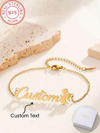 1 Piece Elegant Simple Customized Angel Name Bracelet For Everyday And Holiday Gifts, Valentine's Day, Mother's Day And Christmas Gifts For All Seasons!