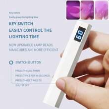 Lámpara de secado de esmalte de uñas en gel DIY mini portátil con pantalla digital, inalámbrica y de secado rápido. Lámpara UV portátil, lámpara de uñas pequeña y fácil de transportar, adecuada para salón de uñas en casa, conveniente para transportar cuando se viaja, adecuada como regalo de alta calidad para chicas.