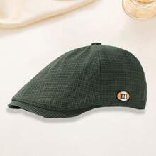 Men Women Newsboy Ivy Cap Summer Flat Hat Fiddler Cap Vintage Twill Cabbie Beret Hat - 綠色 - 查看 5